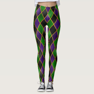 Legging Mardi Gras Leggings, Mardi Gras Argyle Jester