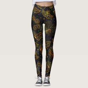 Legging Mardi Gras Leggings, Mardi Gras Mask Pattern