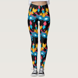 Legging Mardi Gras Mask E Confetti