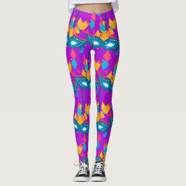 Legging Mardi Gras Mask E Confetti