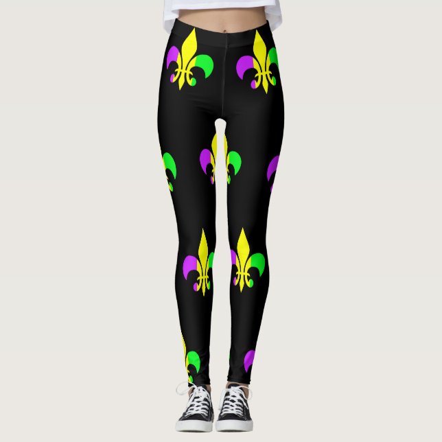 Legging Mardi Gras New Orleans Fleur-de-Lis (Frente)
