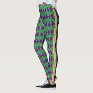 Legging Mardi Gras  Padrão Harlequin  Personalizado