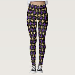 LEGGING MARDI GRAS PURPLE PEGAS ATIVAS DOURADAS NEGRAS