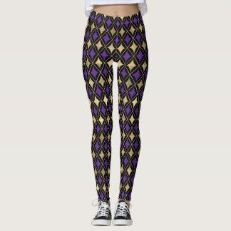 LEGGING MARDI GRAS PURPLE PEGAS ATIVAS DOURADAS NEGRAS