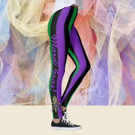 Legging Mardi Gras Skinny Stripes Calças para mulheres