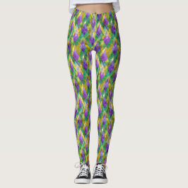 Legging Mardi Gras StainGlass Harlequin Impressão