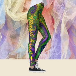 Legging Mardi Gras Womens Leggens Pants Verdes Roxos