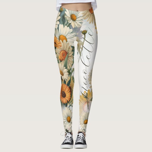 Legging Margarida Flor de Nascimento de Abril Personalizad (Frente)