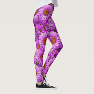 Legging Margarida floral magenta-rosa-escura elegante