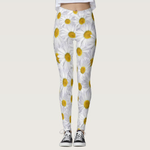 Legging margaridas brancas