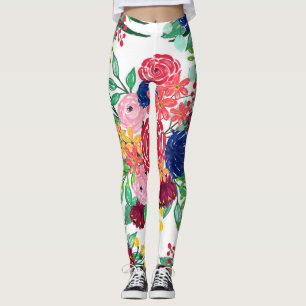 Legging Marinho Azul e Vermelho aquarela, bolhas