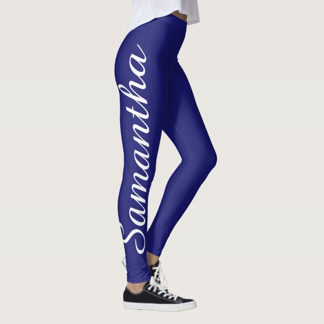 Legging Marinho Azul Escolha seu NOME personalizado Leggin (Direita)