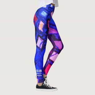 Legging Marinho azul monograma Trendência giratória púrpur