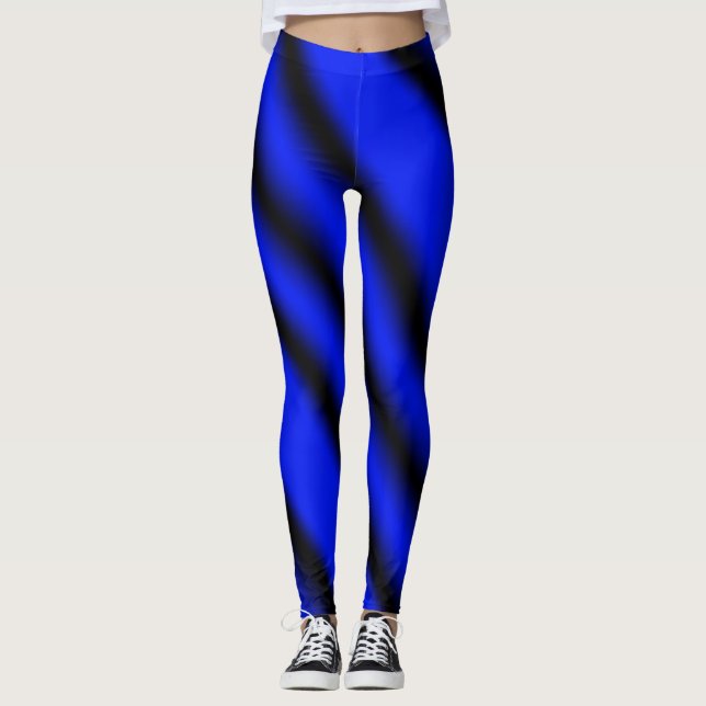 Legging Marinho/Azul/Padrões de calças de yoga sexy (Frente)
