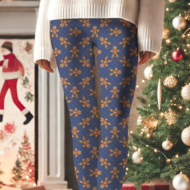 Legging Marinho Azul Pão-Pão Bolinhas Natal (Criador carregado)