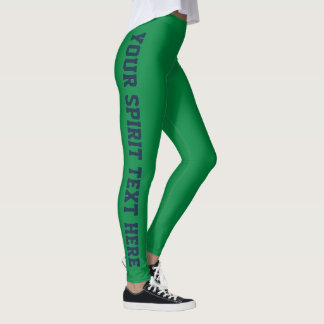 Legging Marinho Azul Texto Azul do Espírito Escolar Verde 