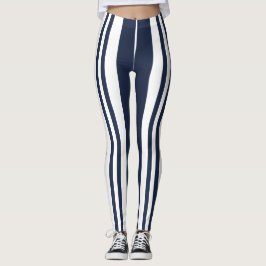 Legging Marinho Blue White Stripes