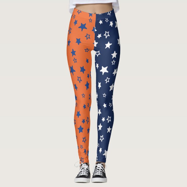 Legging Marinho & caneleiras alaranjadas de Allstar (Frente)