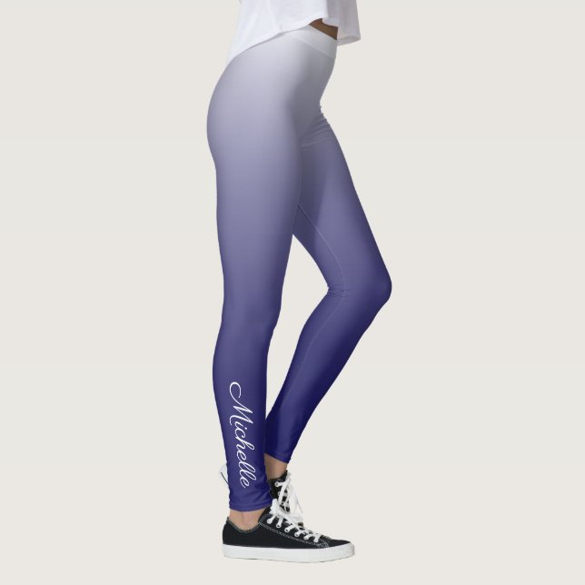Legging Marinho ombre de gradiente personalizado azul (Direita)