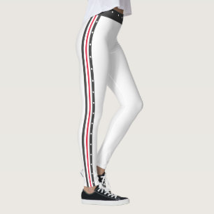 Legging Marinho profundo branco vermelho da forma lateral