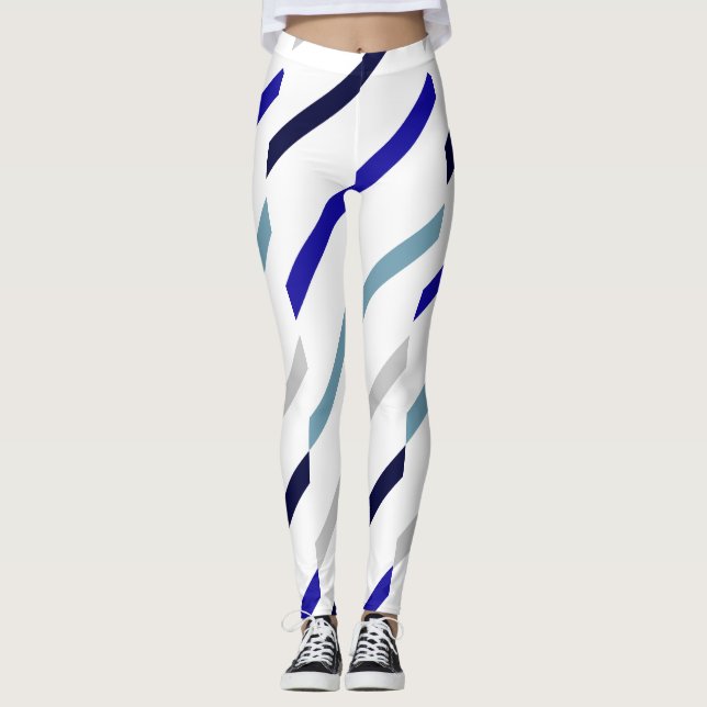 Legging Marinho Real Azul E Cinza, Branco, De Estirpe Aces (Frente)