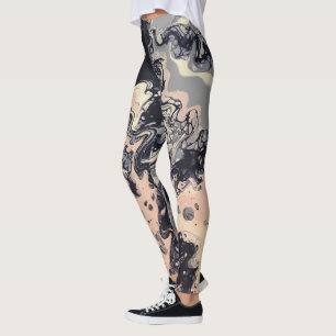 Legging Marinho, rosa, caneleiras abstratas da lavanda -