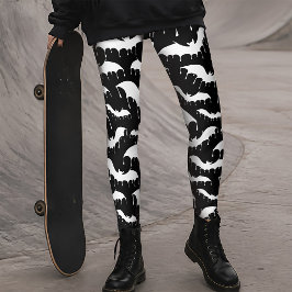 Legging Mariposa Morcegos Branca Nu Góthico Alternativo