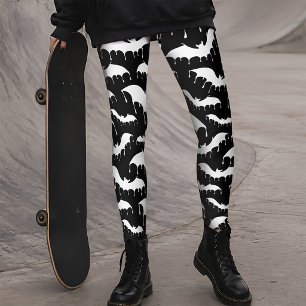 Legging Mariposa Morcegos Branca Nu Góthico Alternativo