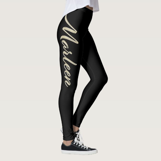 Legging Marleen white gold Handwriting Hose (Direita)