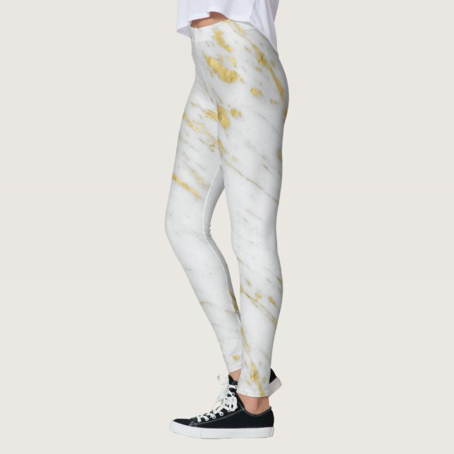 Legging Mármaco Branco Com Dourada Visão (Esquerda)