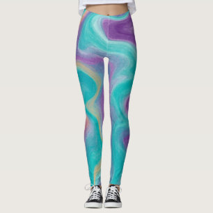 Legging Mármaco de roxo, Teto e Dourado
