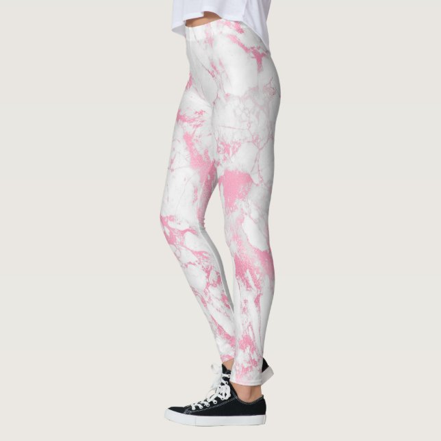 Legging Mármore Branco Rosa (Esquerda)