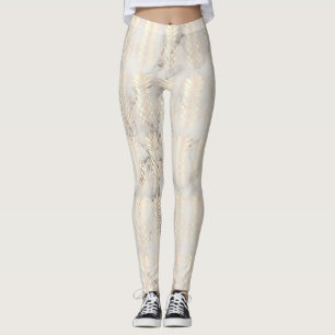Legging Mármore de abacaxi com rosa de cobre de pintinho 
