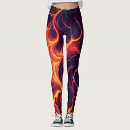 Legging Mármore de Fogo Abstrato – Padrão Fluido Ígneo Sea