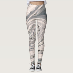 Legging mármore líquido e cristal de cinzas - pérolas e