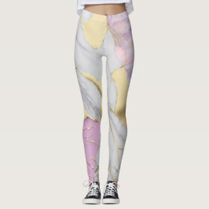 Legging Mármore Luxuoso Lavanda & Dourado