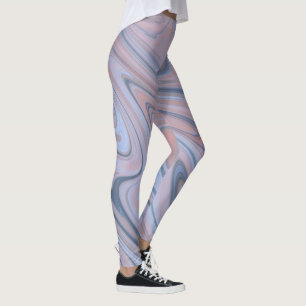 Legging Mármore Pastel Líquido Rosa Azul Padrão