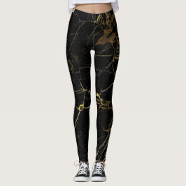 Legging Mármore preto e dourado Elegante