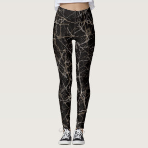 Legging Mármore Preto Elegante e Textura de Pedra Mal-humo