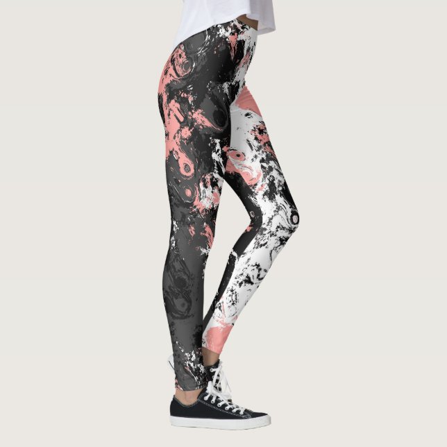 Legging Mármore rosa, cinzas e branco (Direita)