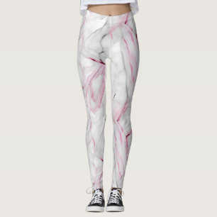 Legging Mármore rosa e branco macio