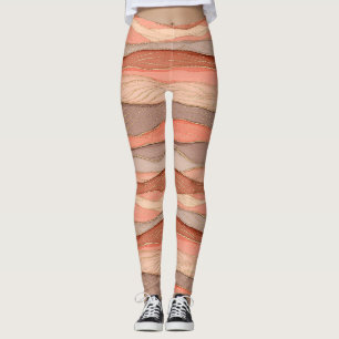 Legging Mármore Siena Queimada com Acentos de Veias Dourad