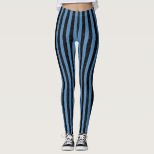 LEGGING MÁRMORE STRIPES1 PRETO & LÁPIS COLORIDO AZUL