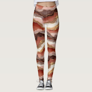 Legging Mármore Veia Dourada Terracota - Luxo Quente (7)