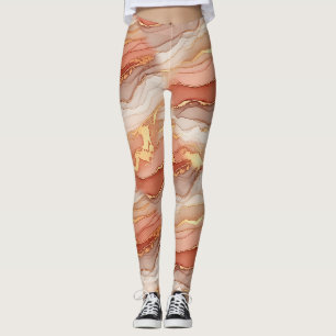 Legging Mármore Veia Dourada Terracota - Luxo Quente (8)