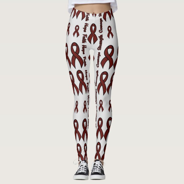 Legging Maroon espera coragem de força de fé...APS (Frente)