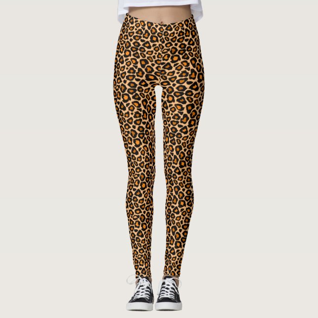 Legging Marrom e Impressão de Leopart Laranja são legais (Frente)