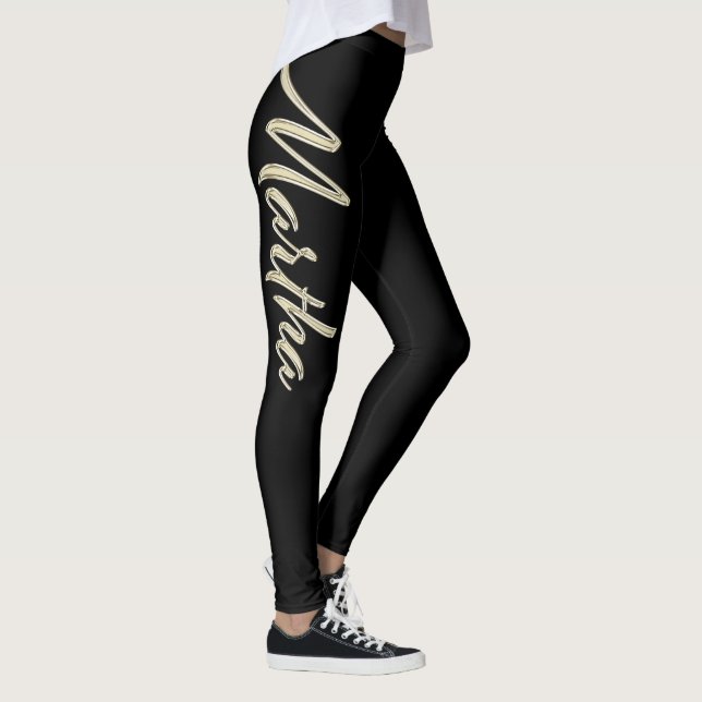 Legging Martha white gold Handwriting Hose (Direita)
