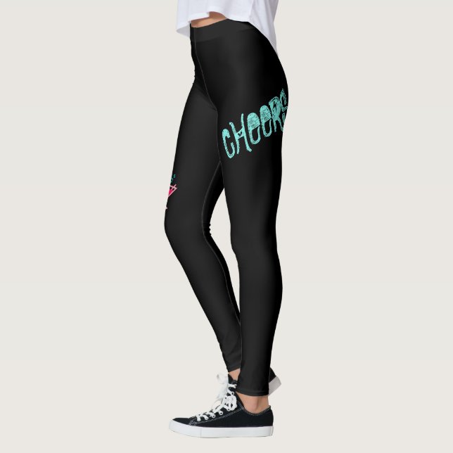 Legging Martini - Arte de Pop, Rosa e Turquesa com Álcool (Esquerda)
