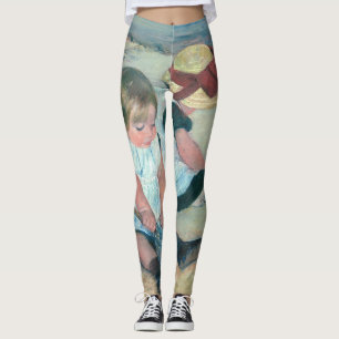 Legging Mary Cassatt - Crianças Brincando na Praia